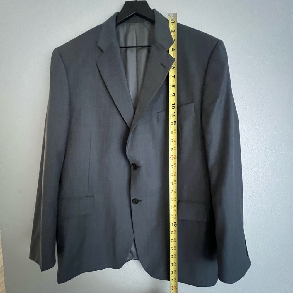 Burberry London Mens Grey Subtle Plaid Suit Jacket Blazer 44 Short - Picture 6 of 9